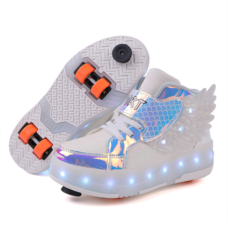 Laste Heelys kingad, õpilaste rulluisud, tüdrukute Heelys kingad, kahe rattaga deformeeruvad poiste rulluisud, piiriülene