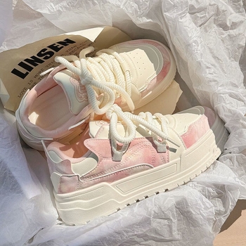 Γυναικεία παπούτσια Milk fufu με χοντρή σόλα, μικρά λευκά παπούτσια, γυναικεία παπούτσια casual με μαλακή σόλα και φθινοπωρινά παπούτσια 2025