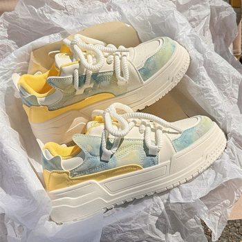 Γυναικεία παπούτσια Milk fufu με χοντρή σόλα, μικρά λευκά παπούτσια, γυναικεία παπούτσια casual με μαλακή σόλα και φθινοπωρινά παπούτσια 2025