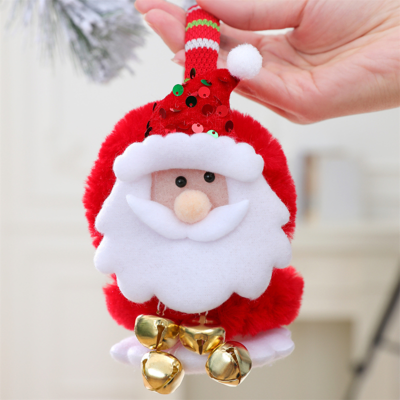 Ziemassvētku jaunā stila ausu aizsargi ar zvaniņiem pieaugušajiem un bērniem, svētku ballīšu rotājumi, silti ausu aizsargi, Ziemassvētku rotājumi