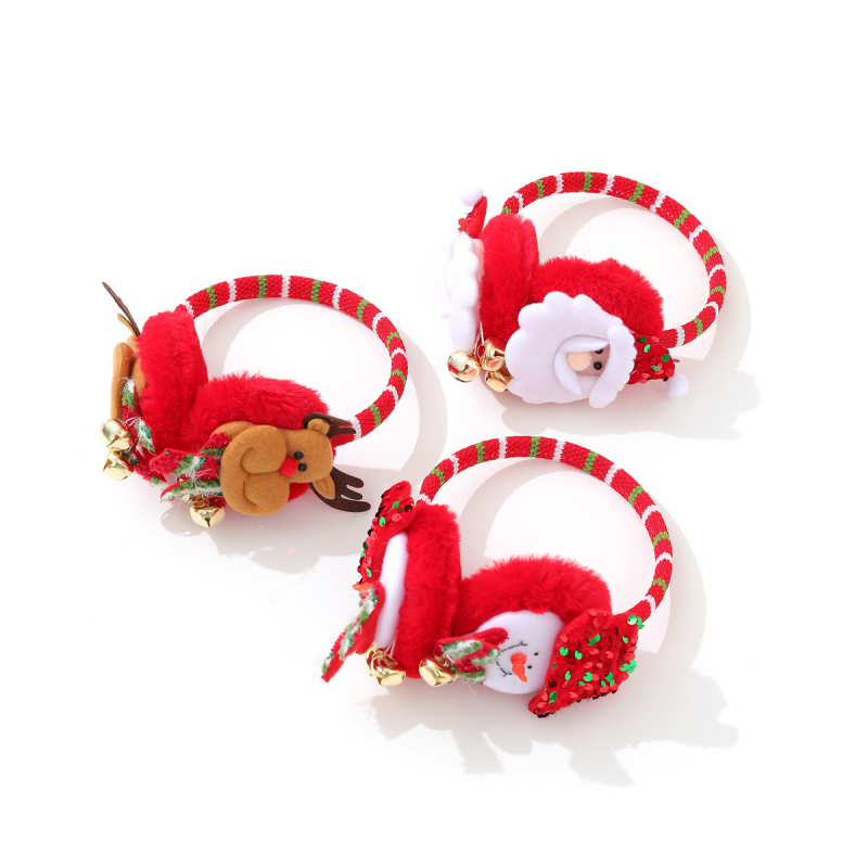 Ziemassvētku jaunā stila ausu aizsargi ar zvaniņiem pieaugušajiem un bērniem, svētku ballīšu rotājumi, silti ausu aizsargi, Ziemassvētku rotājumi