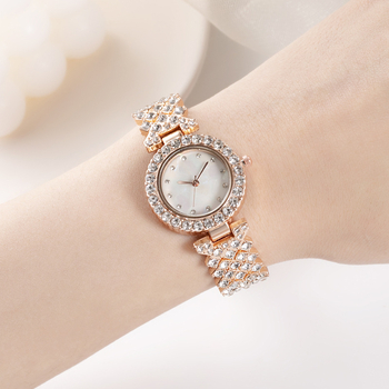 Piiriülese väliskaubanduse plahvatused Temperament Mood Täisteemant Terasvöö Naiste Kell Fritillaria Rhinestone Nägu Kvarts Randmekell Käevõru Kell
