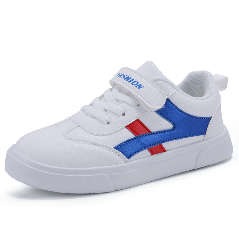 Bērnu dēļu apavi pavasara un rudens ādas sejas meitenēm baltas kurpes ar zemu augšdaļu skolas snieguma zēniem baltas kurpes ikdienas apavi