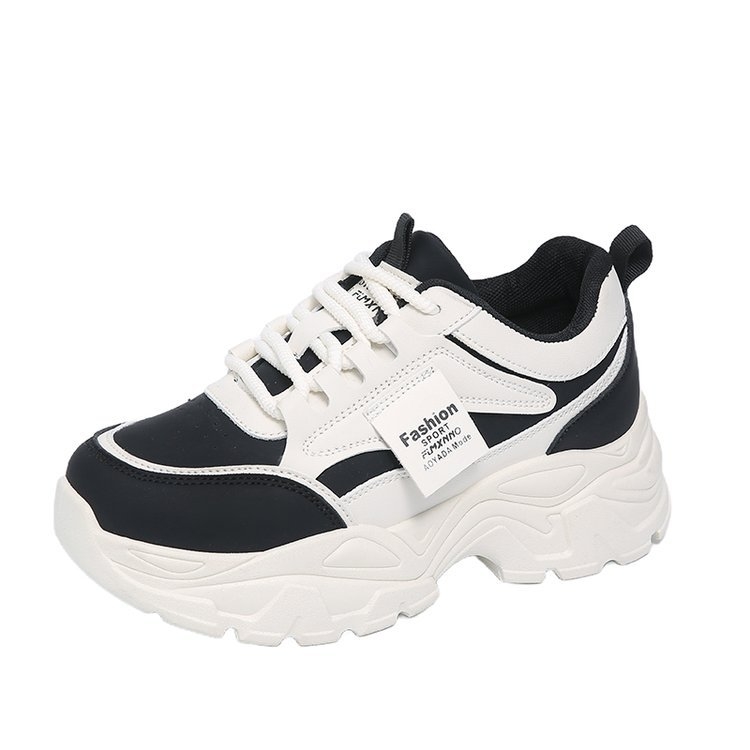 Спортни обувки за жени, пролетни нови обувки с дебела подметка и връзки, ежедневни обувки, модни стари обувки