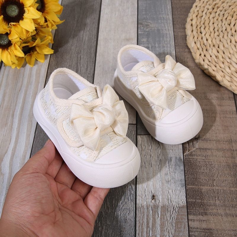Pantofi pentru fete 25 Primăvara & Toamna Prințesă Pantofi din pânză pentru copii Pantofi sport casual cu dantelă și perle Velcro Pantofi pentru copii mici