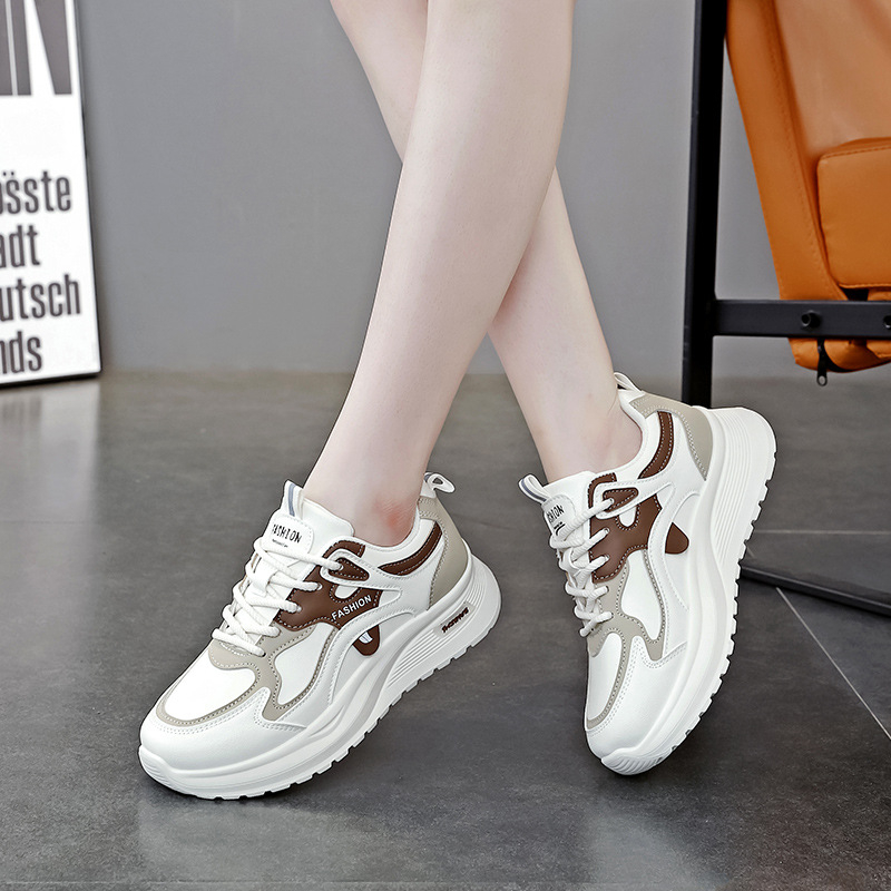 Balti bateliai studentėms, korėjietiško stiliaus sportbačiai, 2025 m. pavasario ir rudens nauji studentų itin lengvi bėgimo sportbačiai Q103-1