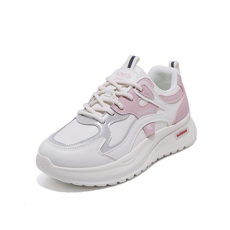 Balti bateliai studentėms, korėjietiško stiliaus sportbačiai, 2025 m. pavasario ir rudens nauji studentų itin lengvi bėgimo sportbačiai Q103-1