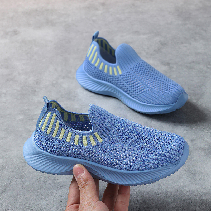 Детски плетени мрежести обувки с кухи дишащи отвори, ниски обувки за пролет и лято за момчета и момичета, маратонки