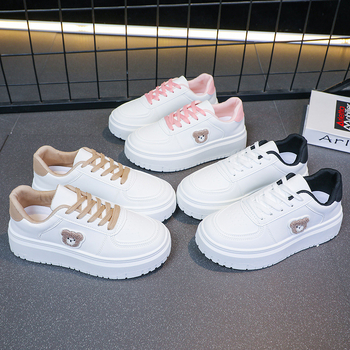 Άνοιξη και Φθινόπωρο 2025 Νέα Γυναικεία Δερμάτινα Casual Αθλητικά Λευκά Παπούτσια Αδιάβροχα Χαμηλά Αθλητικά Παπούτσια με Χοντρό Σόλα και Χοντρό Ντεκολτέ