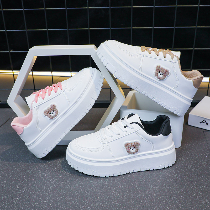 Пролетно-есенни нови дамски кожени ежедневни спортни бели обувки, водоустойчиви, ниски, с дебела подметка, маратонки, студентски, равни