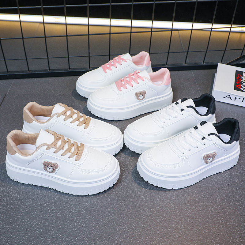 Пролетно-есенни нови дамски кожени ежедневни спортни бели обувки, водоустойчиви, ниски, с дебела подметка, маратонки, студентски, равни