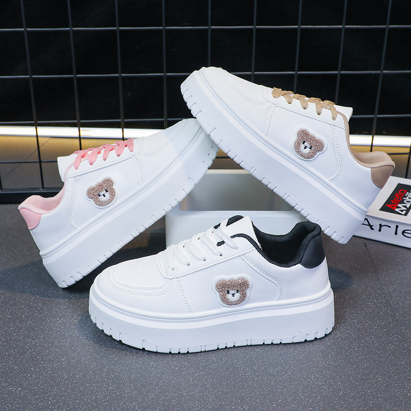 Пролетно-есенни нови дамски кожени ежедневни спортни бели обувки, водоустойчиви, ниски, с дебела подметка, маратонки, студентски, равни