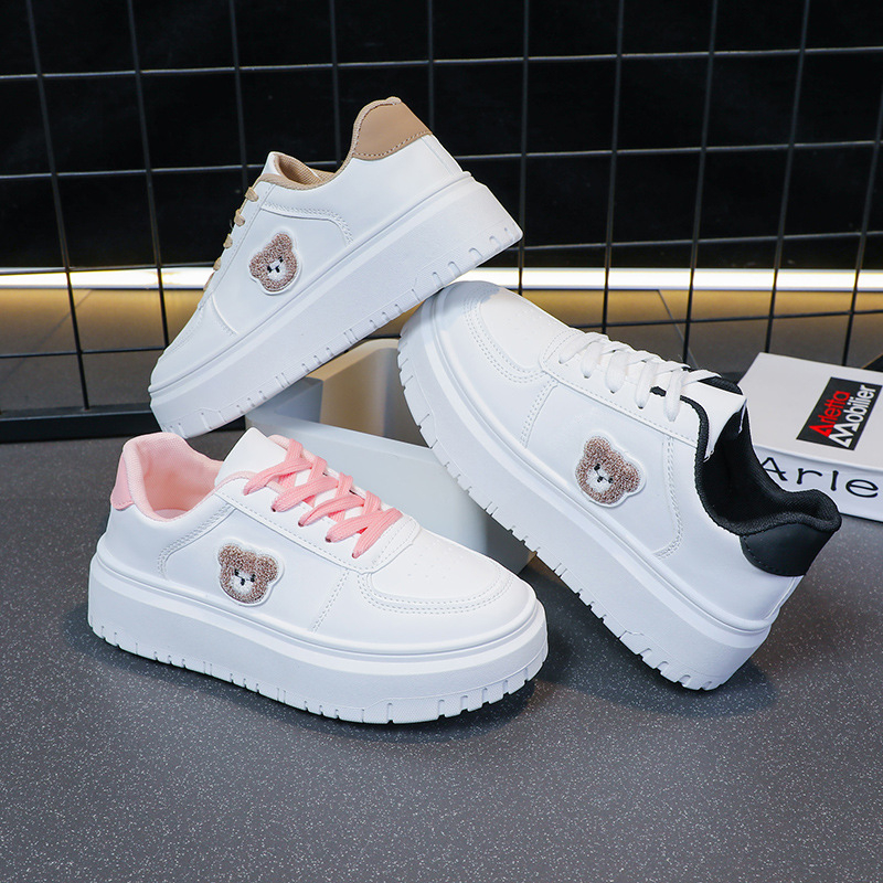 Пролетно-есенни нови дамски кожени ежедневни спортни бели обувки, водоустойчиви, ниски, с дебела подметка, маратонки, студентски, равни