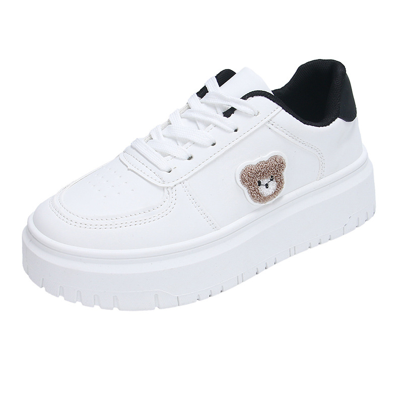 Пролетно-есенни нови дамски кожени ежедневни спортни бели обувки, водоустойчиви, ниски, с дебела подметка, маратонки, студентски, равни