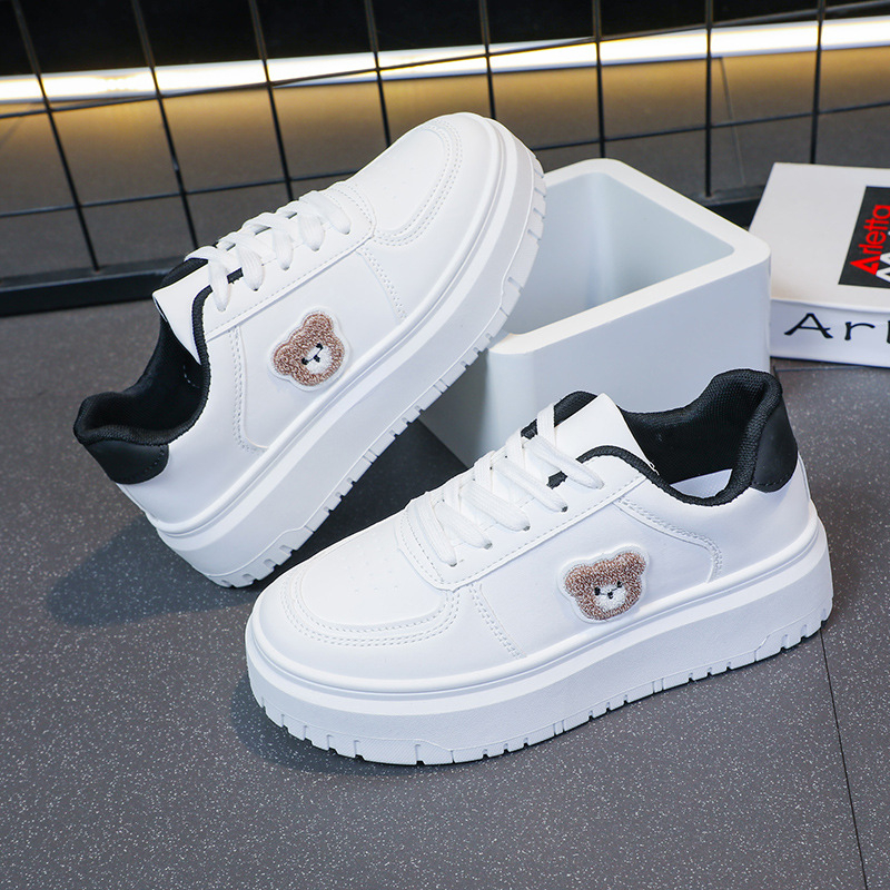 Пролетно-есенни нови дамски кожени ежедневни спортни бели обувки, водоустойчиви, ниски, с дебела подметка, маратонки, студентски, равни