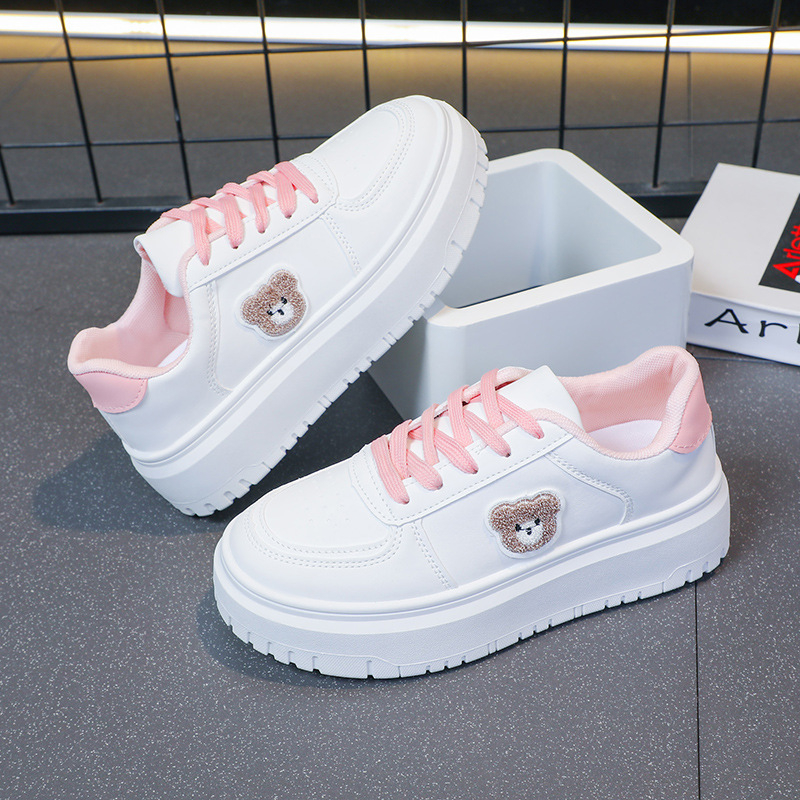 Пролетно-есенни нови дамски кожени ежедневни спортни бели обувки, водоустойчиви, ниски, с дебела подметка, маратонки, студентски, равни