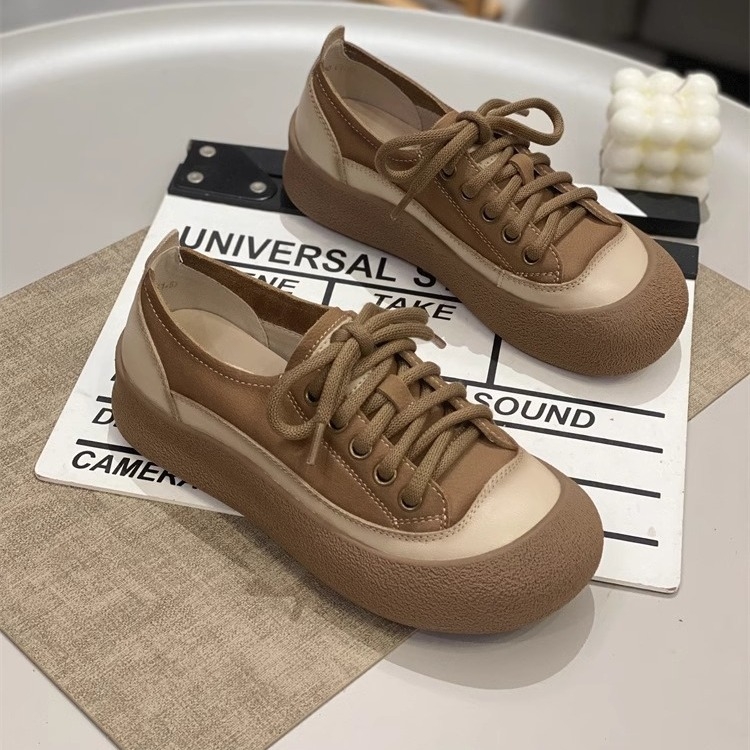 Guyun, есенни червени еднослойни обувки с дебела подметка, дамски, 2024 г., нови, големи, грозни, сладки, дамски обувки, бели обувки, ежедневни, бордови обувки