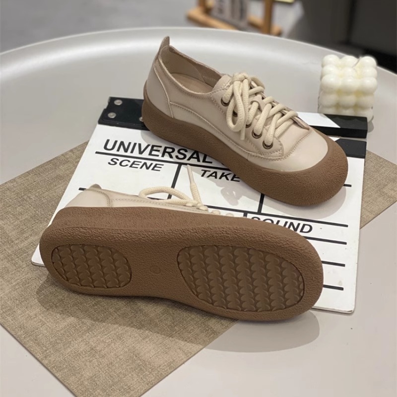 Guyun, есенни червени еднослойни обувки с дебела подметка, дамски, 2024 г., нови, големи, грозни, сладки, дамски обувки, бели обувки, ежедневни, бордови обувки