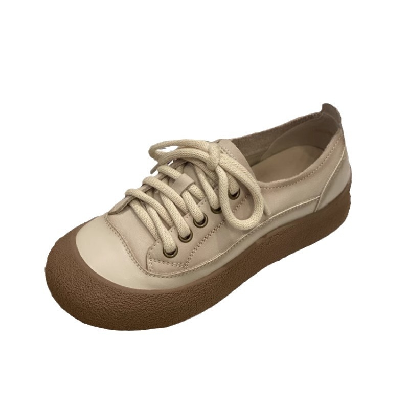 Guyun, есенни червени еднослойни обувки с дебела подметка, дамски, 2024 г., нови, големи, грозни, сладки, дамски обувки, бели обувки, ежедневни, бордови обувки