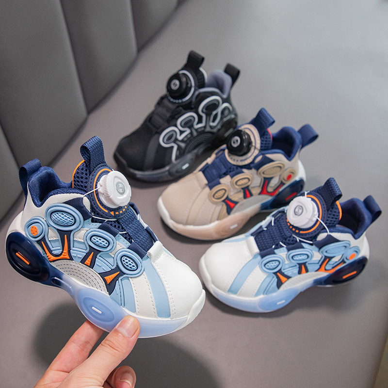 Laste tossud 2024. aasta kevad- ja sügisesed uued pehme põhjaga kerged libisemiskindlad pöörleva nupuga universaalsed vabaaja ühekihilised kingad suurtele lastele