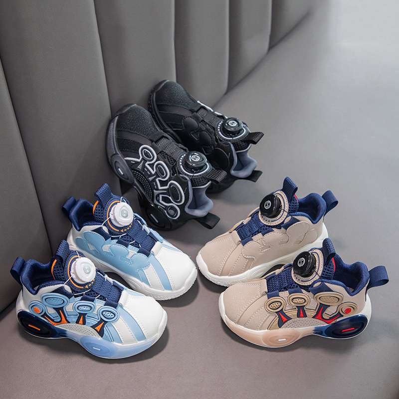 Laste tossud 2024. aasta kevad- ja sügisesed uued pehme põhjaga kerged libisemiskindlad pöörleva nupuga universaalsed vabaaja ühekihilised kingad suurtele lastele