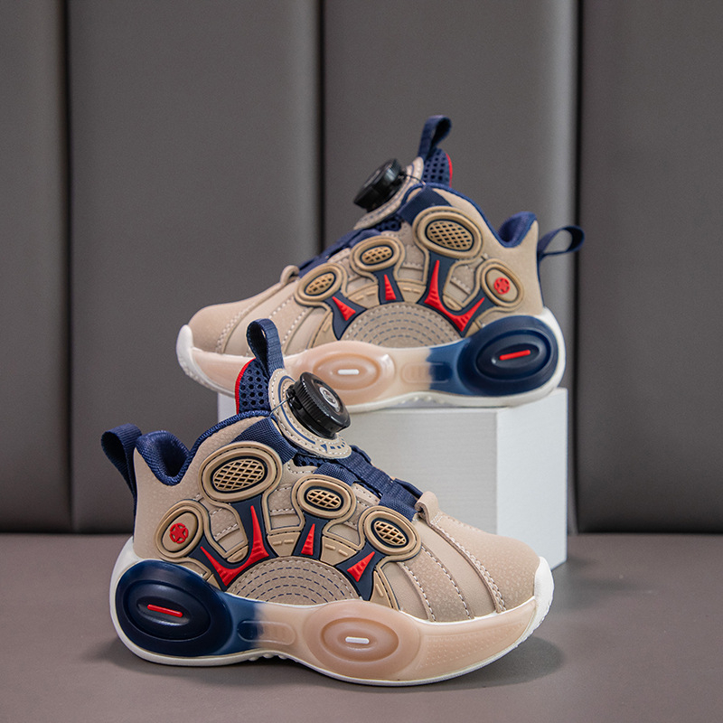 Laste tossud 2024. aasta kevad- ja sügisesed uued pehme põhjaga kerged libisemiskindlad pöörleva nupuga universaalsed vabaaja ühekihilised kingad suurtele lastele