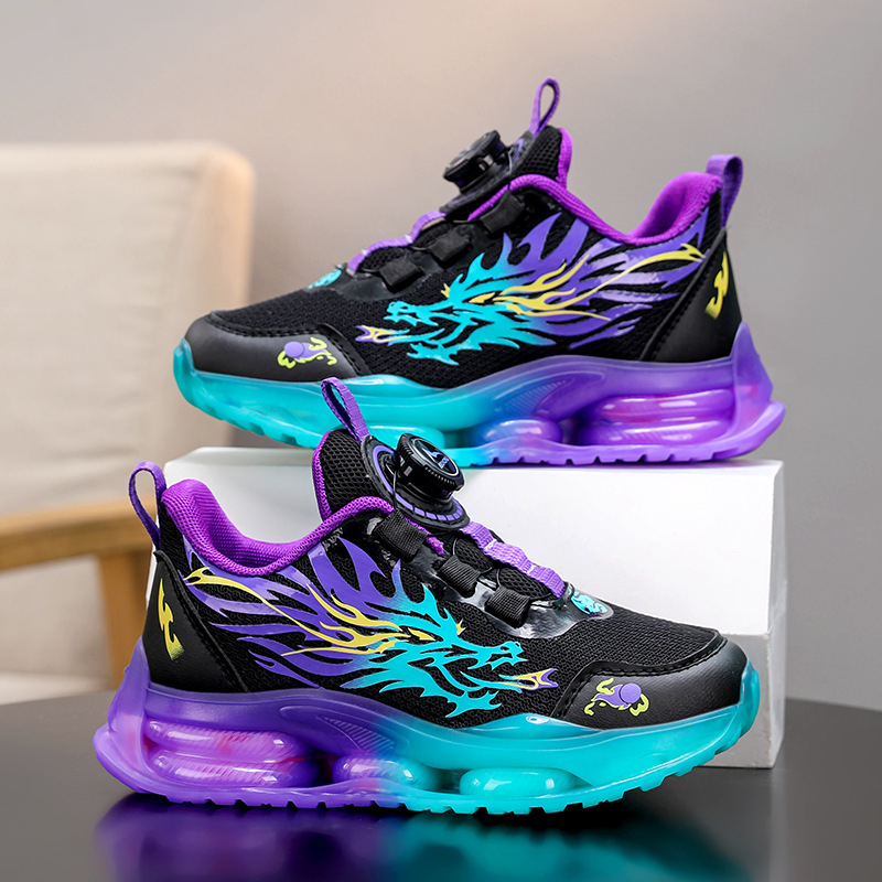 Детски спортни обувки 2025 Пролет и есен Нови мрежести дишащи средни и големи детски ежедневни обувки за бягане за момчета, неплъзгащи се момчешки обувки