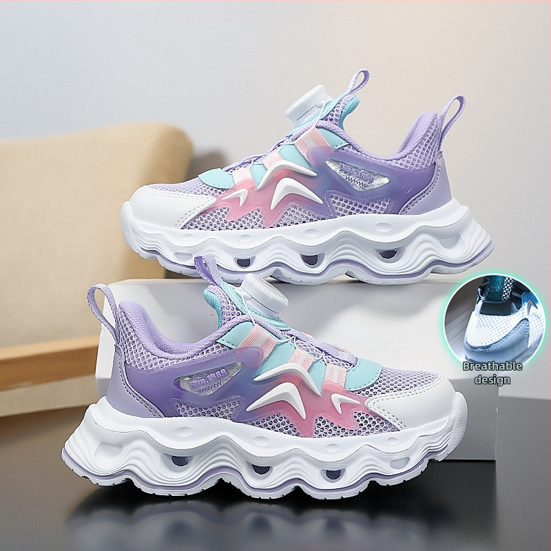 Chlapčenská športová obuv 2025 Nové letné výrezy, jednoduchá sieťovina, priedušná, ľahká, mäkká podrážka, detské bežecké topánky, dievčenské trendy topánky