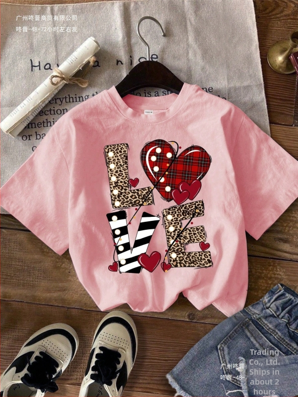 [Cezhraničný európsky kód] Pánske ležérne tričko s krátkym rukávom v letnom štýle s gestom lásky a srdca v štýle Harajuku