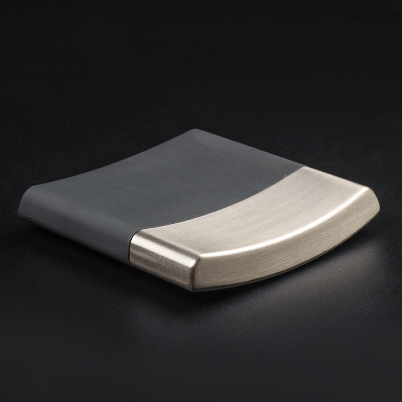 Кутия за цигари от неръждаема стомана за мъже, преносим държач за 10 цигари с метален стикер, слот за карти, кутия за съхранение с антипрегряване, други