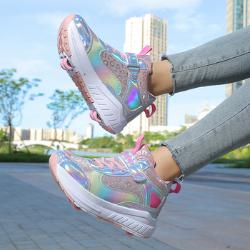 Jaunas heywalk kurpes ar četriem riteņiem, meiteņu skriemeļa kedām, skolēniem, ikdienas modes deformācijas slidošanas skrituļslidas kurpes pusaudžiem