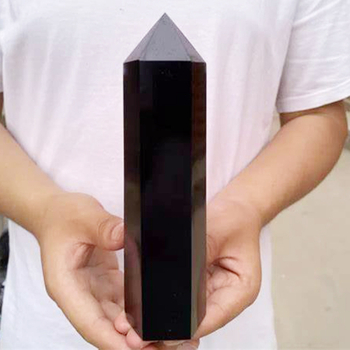 Dabīgais obsidiāns Lapis Lapis Lapis Liela kristāla kolonna Pulēta un attīrīta ģeometriskā enerģijas kolonna Mājas dekoratīvie galda rotājumi