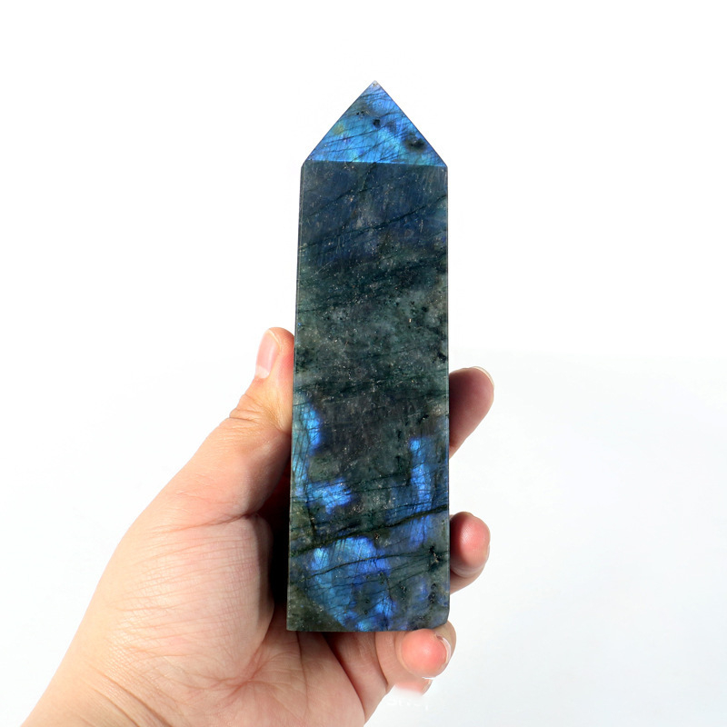 Dabīgais obsidiāns Lapis Lapis Lapis Liela kristāla kolonna Pulēta un attīrīta ģeometriskā enerģijas kolonna Mājas dekoratīvie galda rotājumi