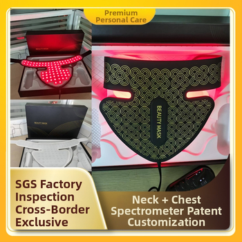 Kaklo grožio prietaisas su dideliu raudonos šviesos masyvu odos priežiūrai, fotonų atjauninimas, grožio instrumentas su raudona ir mėlyna šviesa kaklui balinti, senėjimą stabdantis prietaisas