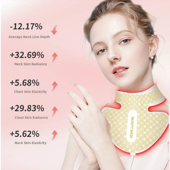 Kaklo grožio prietaisas su dideliu raudonos šviesos masyvu odos priežiūrai, fotonų atjauninimas, grožio instrumentas su raudona ir mėlyna šviesa kaklui balinti, senėjimą stabdantis prietaisas