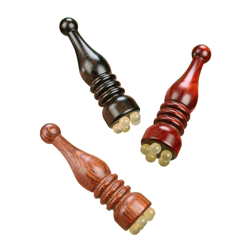 Satin Rosewood Pagoda Small Lotus Eye Masažas Stick Rag Veido Masažuoklis Sausgyslių Traukimo Akupunktūros Odos Priežiūros Įrankis
