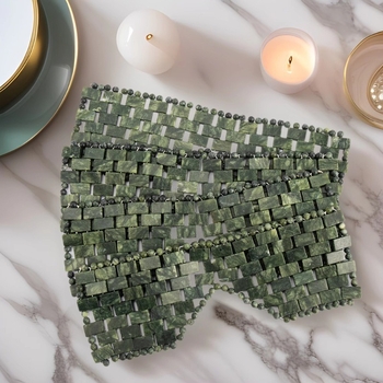 Μοντέρνα φυσική κουρτίνα ματιών από νεφρίτη, περιποίηση ματιών προσώπου, δοχείο ομορφιάς από νεφρίτη, πράσινο μασάζ, κουρτίνα ομορφιάς για την υγεία και τη φυσιοθεραπεία