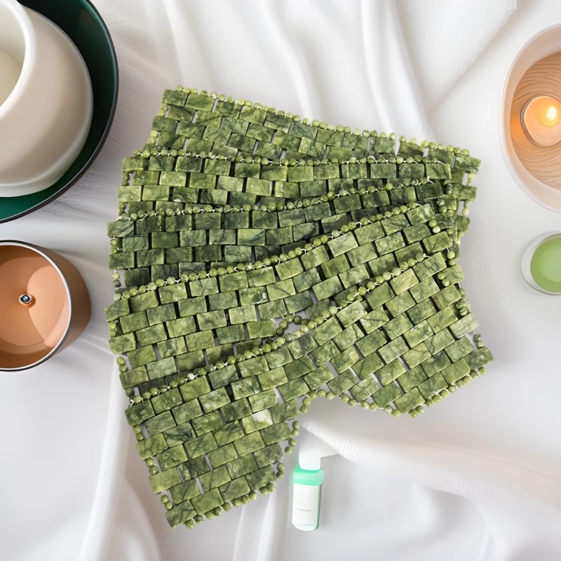 Μοντέρνα φυσική κουρτίνα ματιών από νεφρίτη, περιποίηση ματιών προσώπου, δοχείο ομορφιάς από νεφρίτη, πράσινο μασάζ, κουρτίνα ομορφιάς για την υγεία και τη φυσιοθεραπεία
