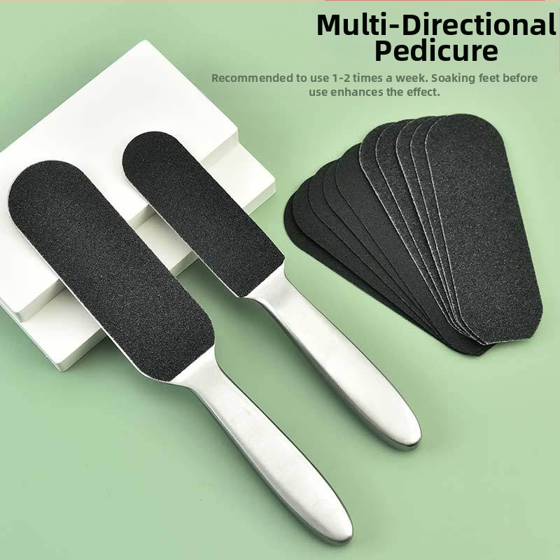 Piatră de șlefuit pentru pedichiură din oțel inoxidabil, instrument exfoliant pentru picioare, placa de frecare pentru picioare cu două fețe, șlefuitor pentru pedichiură