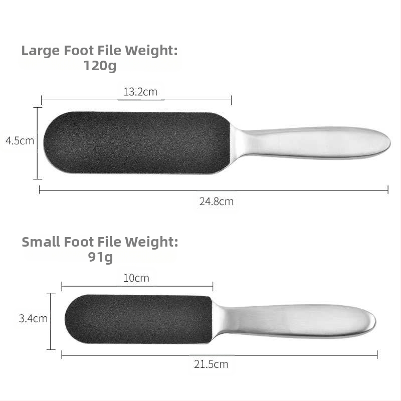 Камък за шлайфане на крака от неръждаема стомана, ексфолиращ инструмент за крака, двустранна дъска за разтриване на крака, шлайф за крака за педикюр