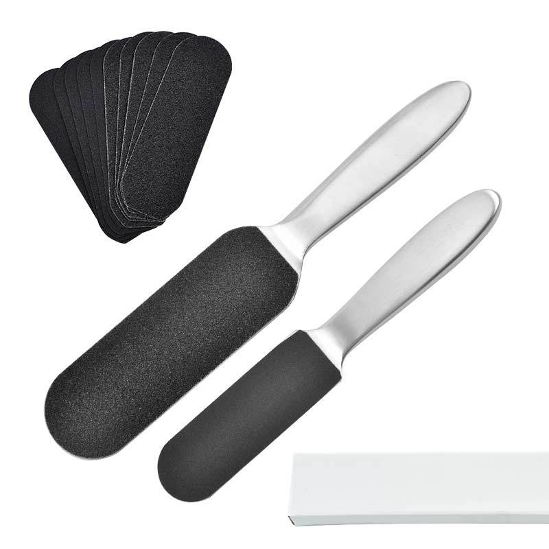 Nerūsējošā tērauda pēdu pedikīra slīpēšanas akmens, pīlinga pēdu rīks, divpusējs pēdu berzes dēlis, pedikīra pēdu slīpmašīna