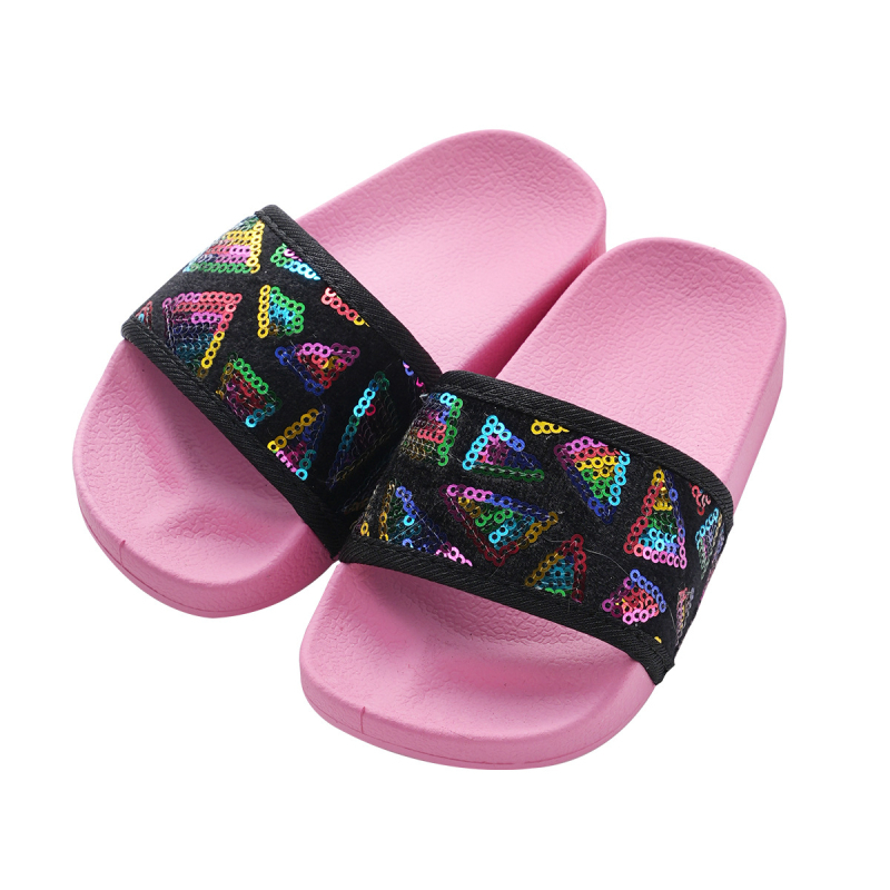 Mergaičių „Four Seasons“ basutės, vasarinės, nauji vaikiški batai, mažos mergaitės laisvalaikio šlepetės, minkšti dugnai, neslystantys, blizgučiais puošti paplūdimio bateliai