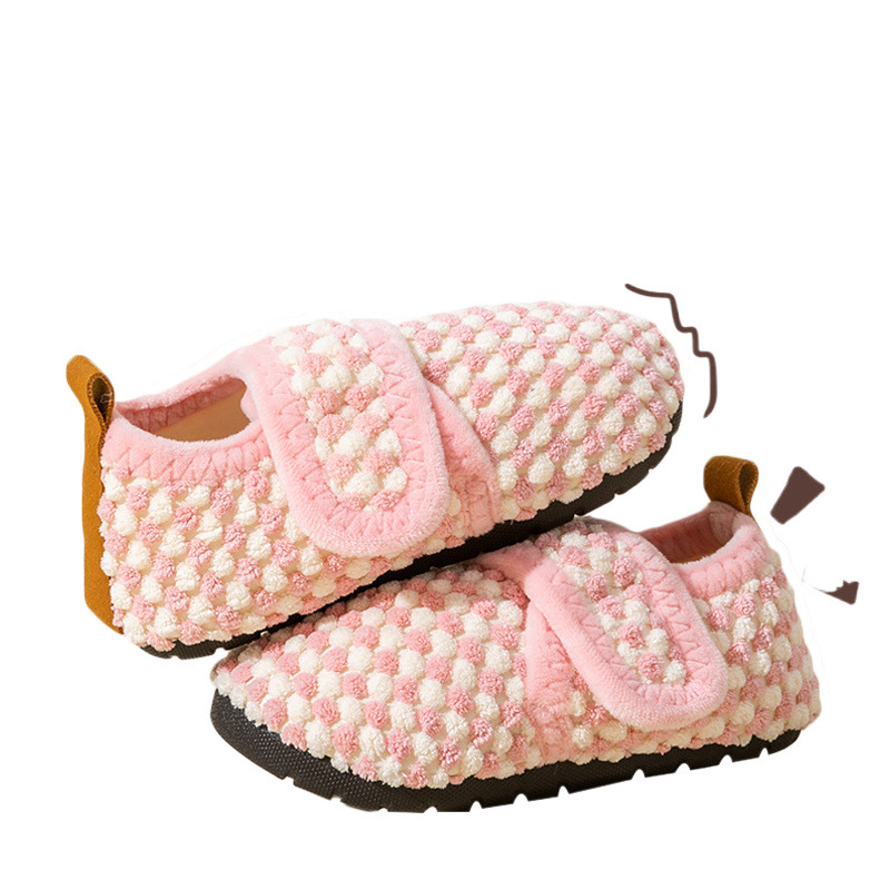 Jaundzimušo mājas apavu iekštelpu bērnu soma ar kokvilnas čībām, neslīdošiem mājas apaviem, rudens un ziemas vidējo un vecu bērnu čībām