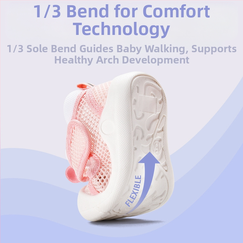 Бебешки сандали за момичета, летни обувки за ходене за деца на възраст 0-1-2-3 години, неплъзгащи се обувки с мека подметка от мрежа за момчета, защита на краката за учене на ходене