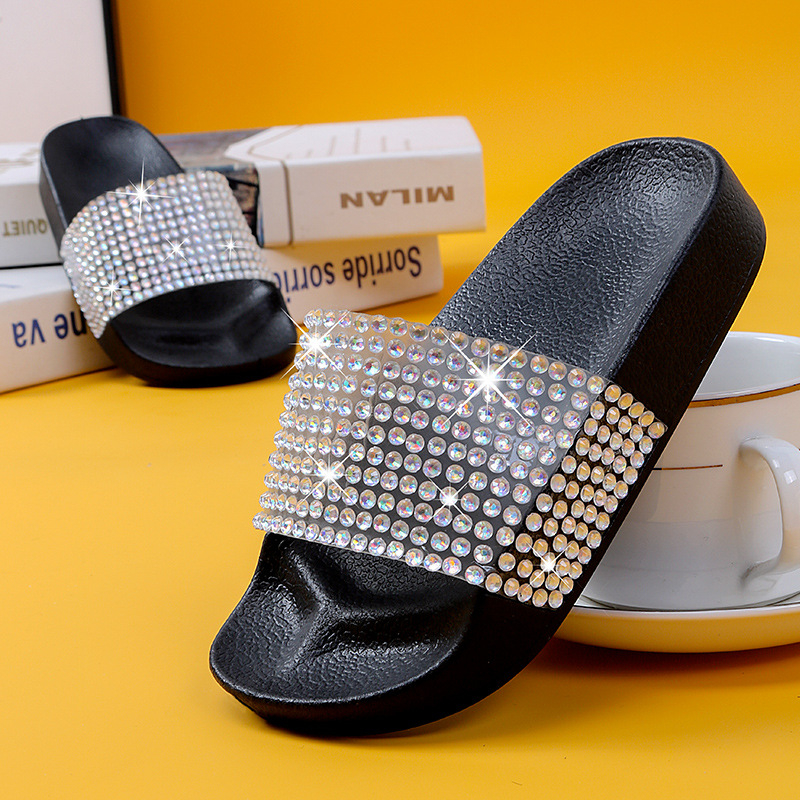Детски нови големи диамантени чехли, малки, стил Шанел, удобни, устойчиви на износване, меко дъно, неплъзгащи се сандали и чехли
