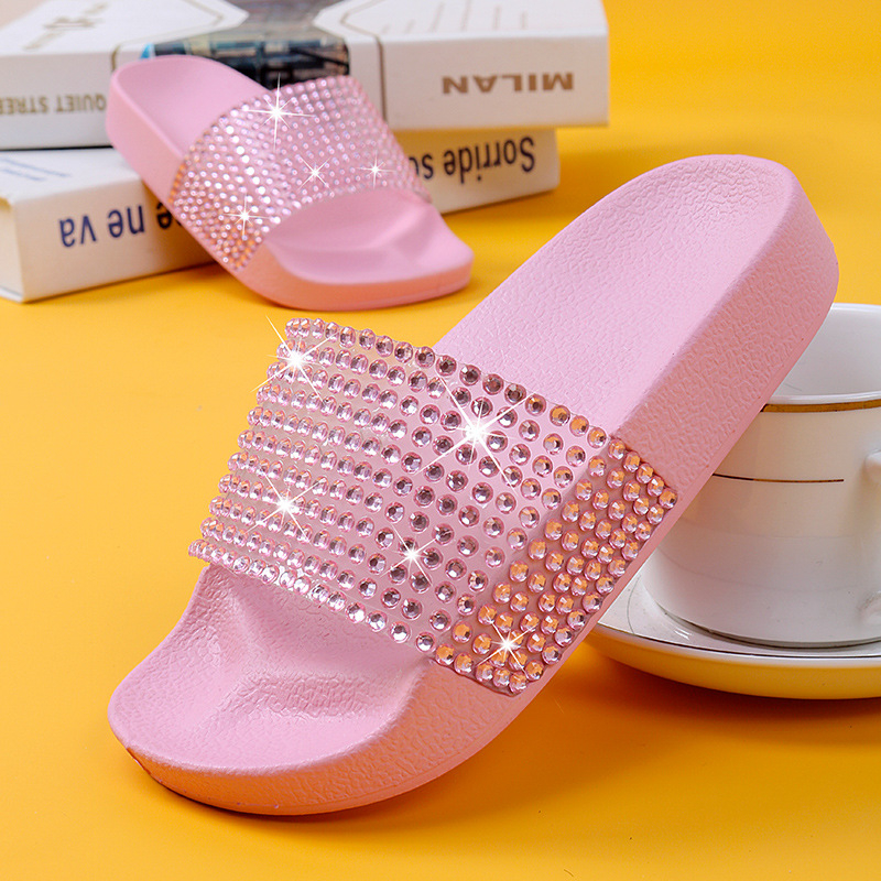 Детски нови големи диамантени чехли, малки, стил Шанел, удобни, устойчиви на износване, меко дъно, неплъзгащи се сандали и чехли