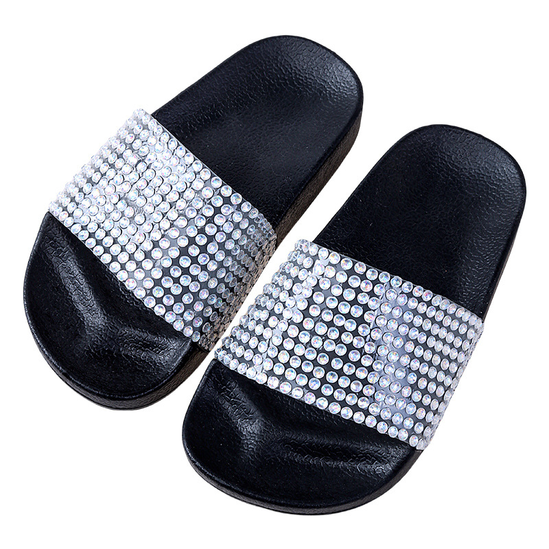 Детски нови големи диамантени чехли, малки, стил Шанел, удобни, устойчиви на износване, меко дъно, неплъзгащи се сандали и чехли