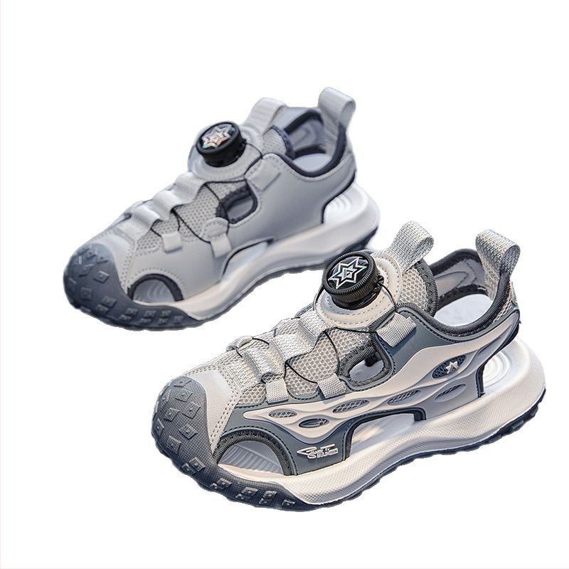 Chlapčenské plážové topánky Baotou, letné nové dievčenské gombíkové topánky, detské protišmykové športové sandále, trendy veľkoobchod