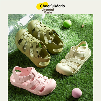 Happy Mary vasaras bērnu sandales āra pludmales vecākiem un bērniem, zēnu un meiteņu mīkstās zoles bērnu čības