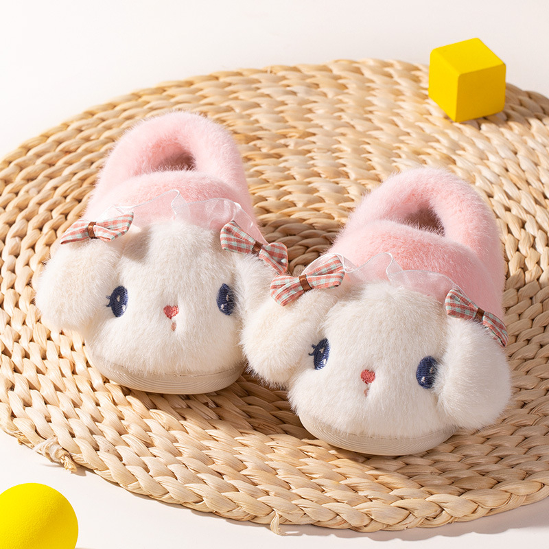 Ziemas vairumtirdzniecības multfilmu bērnu bantīšu truša kokvilnas apavi bērniem mazuļa iekštelpu soma ar siltām mājas kokvilnas čībām